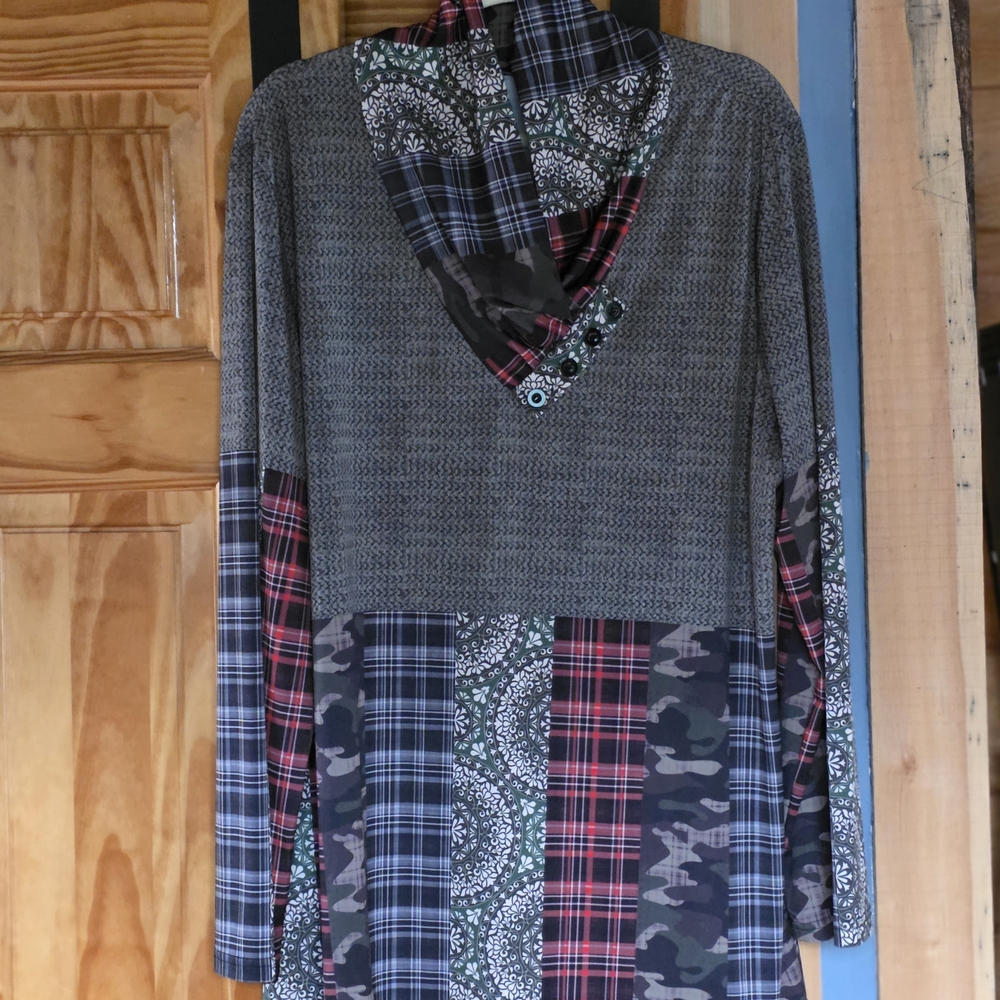 Multicolor Patchwork Women's Blouse